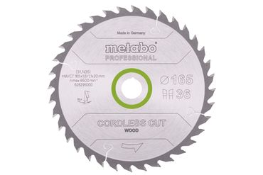 Metabo Sägeblatt "cordless cut wood - professional", 165x20 Z36 WZ 15°