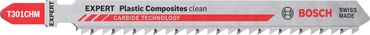 Bosch EXPERT ‘Plastic Composites Clean’ T 301 CHM Stichsägeblatt, 3 Stück