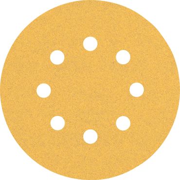 Bosch EXPERT C470 Schleifpapier mit 8 Löchern für Exzenterschleifer, 125 mm, G 100, 5 Stück