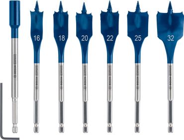 Bosch EXPERT Self Cut Speed Flachfräsbohrer-Set, 16/18/20/22/25/32 mm, 7-tlg.