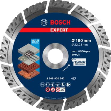 Bosch EXPERT MultiMaterial Diamanttrennscheiben, 180 x 22,23 x 2,4 x 12 mm