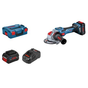 Bosch Akku-Winkelschleifer BITURBO GWX 18V-15 SC X-LOCK mit 2x 5,5 Ah in L-BOXX