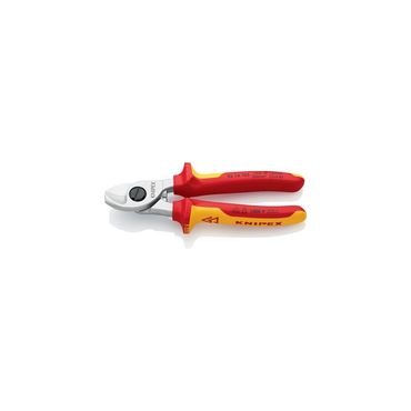 Knipex Kabelschere Länge 165 mm Kopf verchromt VDE Mehrkomponenten-Hüllen Form 1