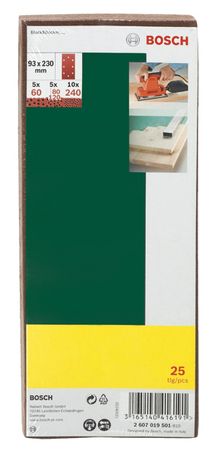 Bosch 25-teiliges Schleifblatt-Set für Schwingschleifer, Körnung 240 K = 240