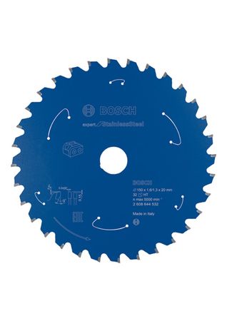 Bosch Kreissägeblatt für Akkusägen Expert for Stainless Steel, 150 x 1,6/1,3 x 20, 32 Zähne