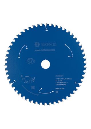 Bosch Kreissägeblatt für Akkusägen Expert for Aluminium, 184 x 1,8/1,3 x 20, 54 Zähne