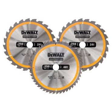 DeWALT Kreissägeblatt-Set CONSTRUCTION 250x30 3-teilig: 2x DT1956 + 1x DT1957