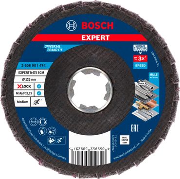 Bosch EXPERT N475 SCM X-LOCK Scheibe, 125 mm, mittel