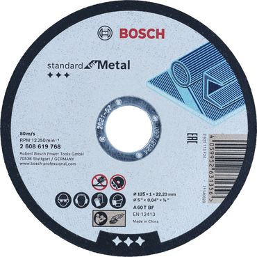 Bosch Standard for Metal Trennscheibe gerade, 125 mm, 22,23 mm