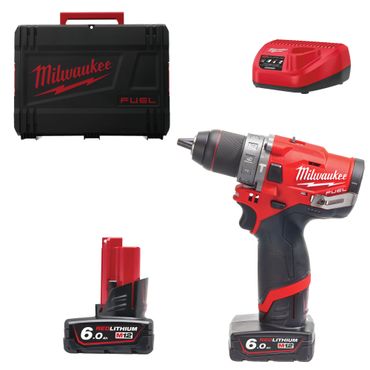 Milwaukee Akku-Schlagbohrer M12FPD-602X mit 2x 6,0 Ah Akkus und Lader in HD-Box