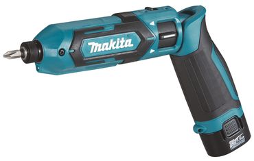 Makita Akku-Knickschlagschrauber TD022DSE, 7,2V, 2x 1,5 Ah und Ladegerät in Tasche