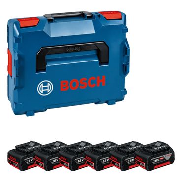 Bosch Akku Multiset 6x GBA Akkupack 18V 4,0Ah ohne Lader in L-BOXX 136