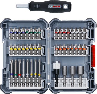 Bosch Bit- und Steckschlüssel Box Pick&Click im Set mit Handgriff 45 tlg.