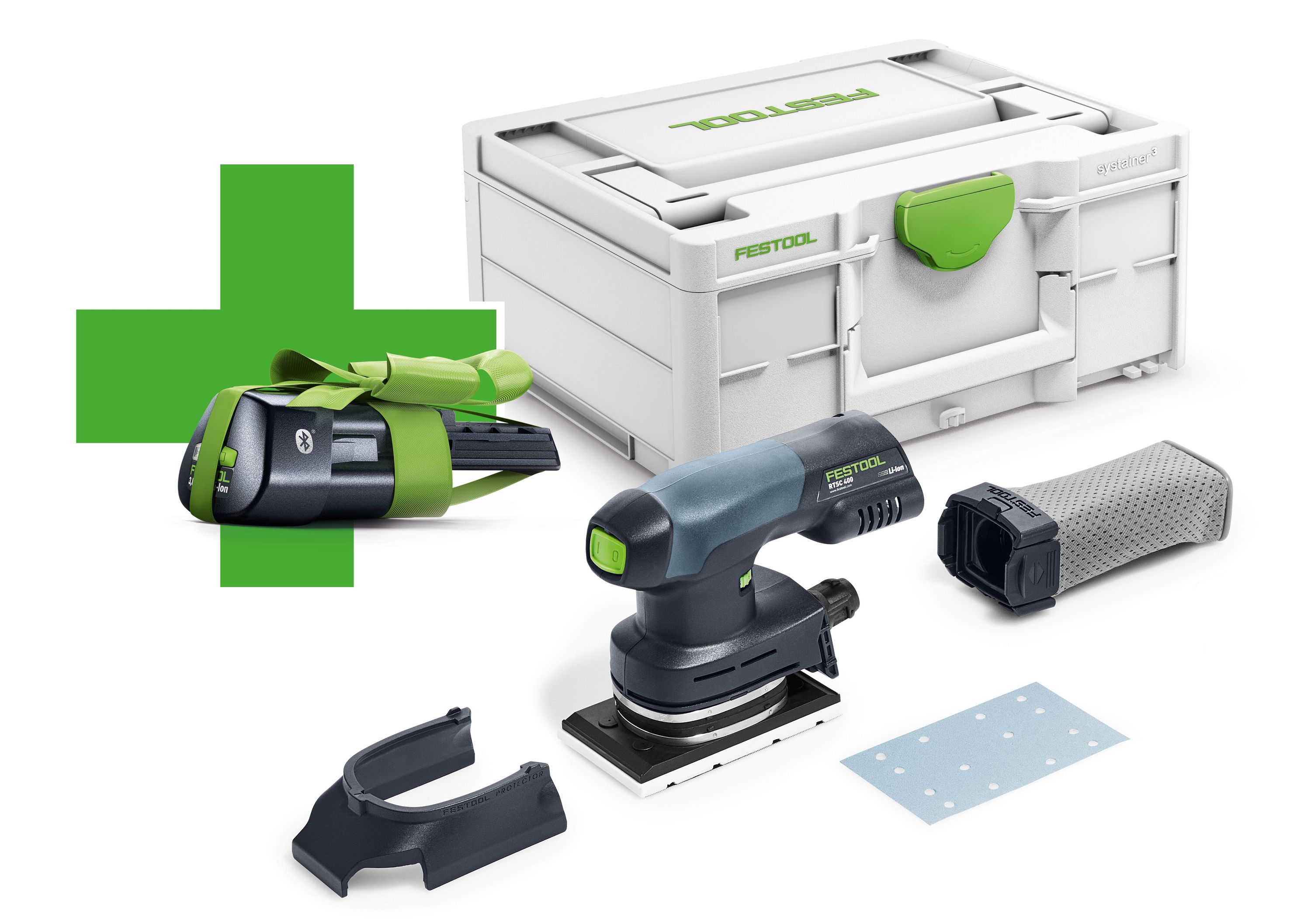 FestoolAkku-RutscherRTSC400-Basic-ERGOmit1x3,1AhAkkuimSystainer