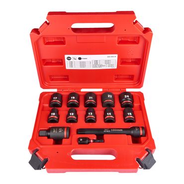 Milwaukee SHOCKWAVE Schlagnuss 1/2" kurz 13 tlg. im Koffer