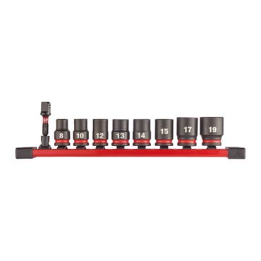 Milwaukee SHOCKWAVE Schlagnuss-Set 3/8" kurz 9 tlg. auf Schiene 
