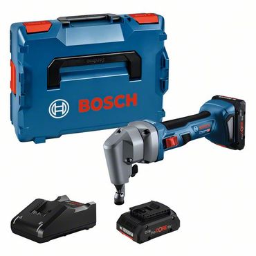 Bosch Akku-Nager GNA 18V-16 E, 2x ProCORE 18V 4.0 Ah, Ladgerät und L-BOXX