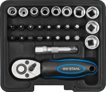 SW-Stahl Steckschlüsselsatz 1/4 Zoll 28-tlg.
