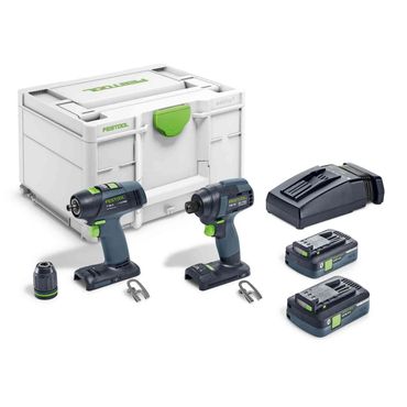 Festool Schrauber- und Bohrer-Set TID 18 HPC 4,0 I-Set T18, 2x 4,0 Ah + Lader