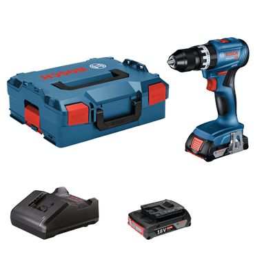 Bosch Akku-Schlagbohrschrauber GSB 18V-45 2x 2,0Ah + Ladegerät in L-BOXX 136
