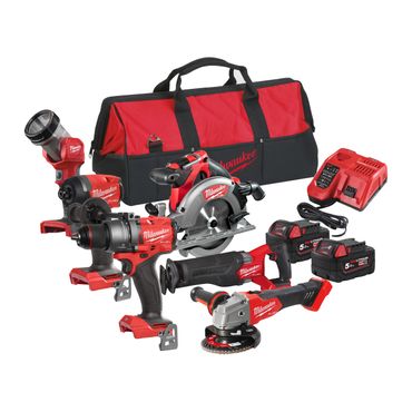 Milwaukee Maschinen-Set M18 FPP6E3-502B: FPD3+FID3+CCS55+FSZ+FSAG125X+TLED