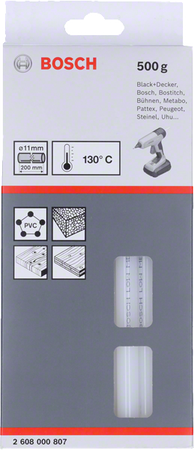 Bosch Schmelzkleber Transparent und Elastisch 11 x 200 mm, 500 g