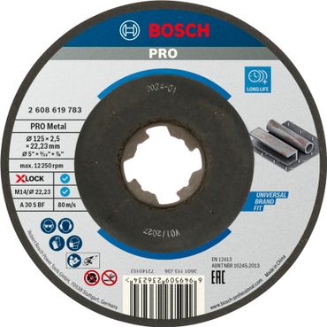 Bosch PRO Metal X-Lock Trennscheibe, 125 x 2.5 x 22.23 mm, gekröpft
