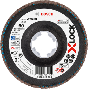 Bosch X-LOCK-Fächerschleifscheibe X551, Expert for Metal