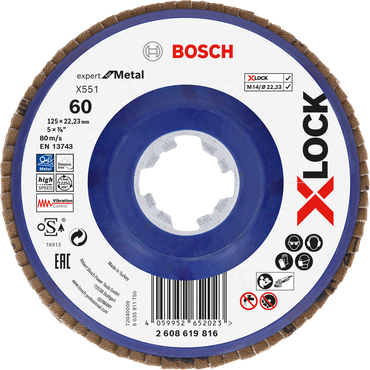 Bosch X-LOCK-Fächerschleifscheibe X551, Expert for Metal