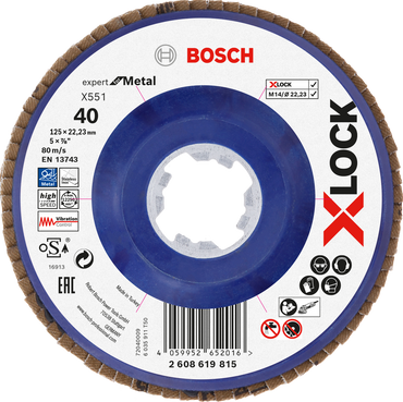 Bosch X-LOCK-Fächerschleifscheibe X551, Expert for Metal