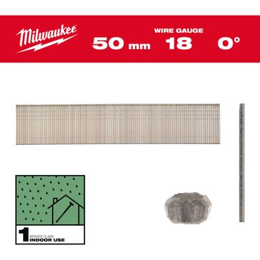 Milwaukee Stauchkopf-Nägel 18 Gauge für M18CN18GS 1,05 x 1,25 x 50 mm verzinkt, 0°