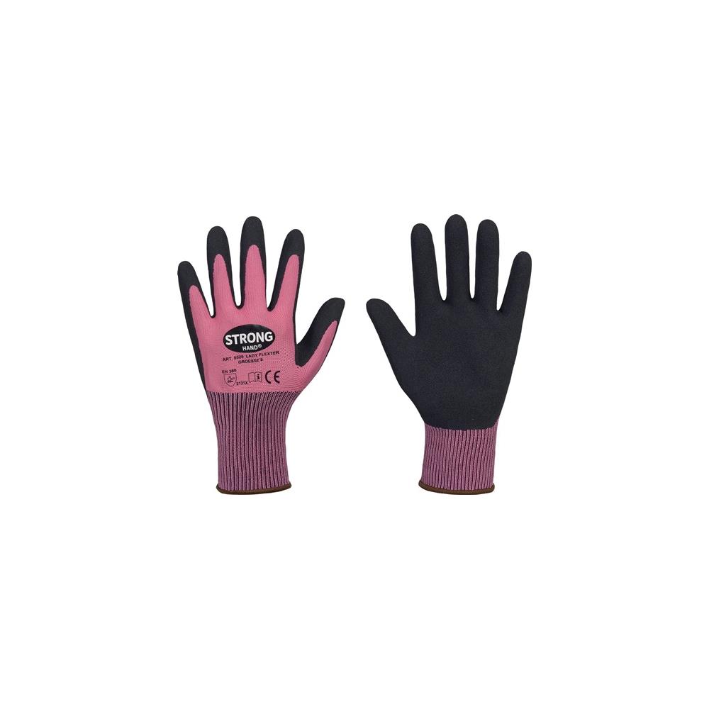 Stronghand Handschuhe LADY FLEXTER Gre 6 pink/schwarz EN 420/EN 388  PSA-Kategorie II , VE: