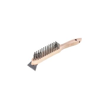 Lessmann Drahtbürste Länge 290 mm 0,35 mm Stahldraht glatt 4-reihig
