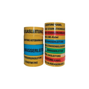 Multicoll Trassenwarnband  Aufdruck Achtung Gasleitung Breite 40 mm Länge 250 m gelb