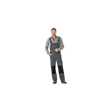 Planam Latzhose Canvas 320 Größe 52 grau/schwarz
