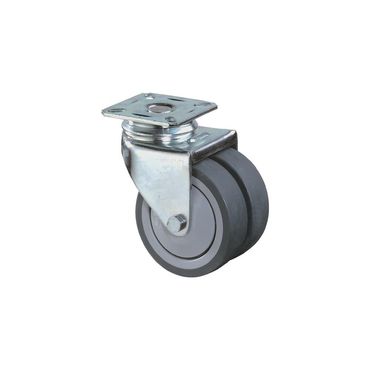 Bs rollen Doppel-Lenkrolle  75 mm 80 kg ohne Feststeller Gummi grau 77 x 67 mm