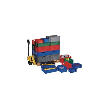 La-ka-pe Transportstapelbehälter  L800xB600xH320mm grün PP Durchfassgriff Seitenwände geschlossen