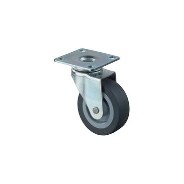 Bs rollen Lenkrolle  Rad-Ø 30 mm Tragfähigkeit 20 kg mit Anschraubplatte thermoplastischer Gummi grau