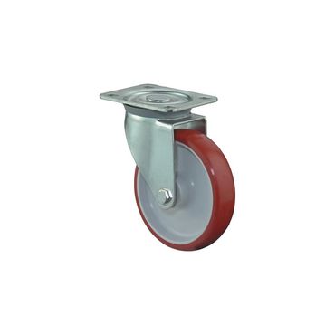 Bs rollen Lenkrolle  Rad-Ø 150 mm Tragfähigkeit 240 kg Polyurethan Platte L135xB110 mm Farbe Rolle rot