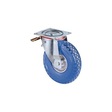 Bs rollen Lenkrolle mit Totalfeststeller  Rad-Ø 200 mm Tragfähigkeit 75 kg mit Anschraubplatte Rollenlager Gummi schwarz