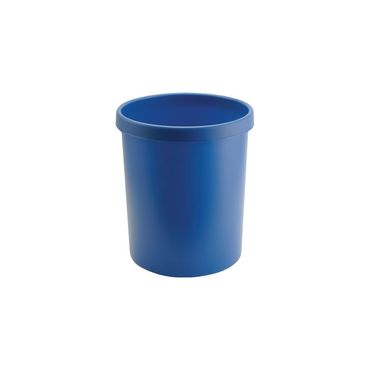 Helit Papierkorb  30 l H405xØ350 mm mit Griffrand Kunststoff blau