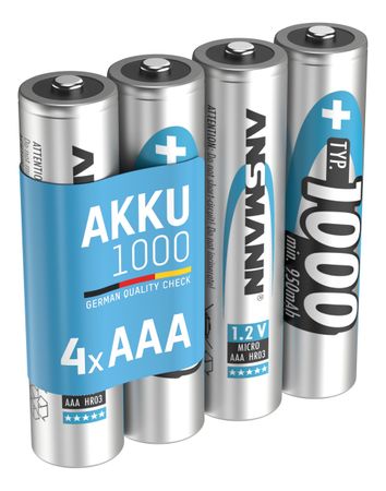 Ansmann Akkuzelle  1,2 V 1000 mAh R03-AAA-Micro HR03 4