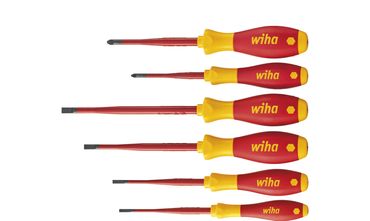 Wiha Schraubendreher Set SoftFinish® electric slimFix Schlitz, Pozidriv 6-tlg. (36455)