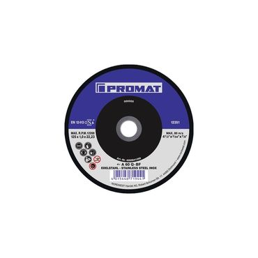 Promat Trennscheibe Action D125x1mm gerade INOX Bohrung 22,23 mm, VE: 50