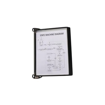 Wandhalter  5 Sichttafeln PP schwarz mit Neodym-Magnetf.DIN A4