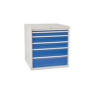 Schubladenschrank  H1019xB1005xT736mm grau/blau 6 Schubl. Vollauszug