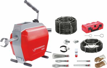 Rothenberger Rohreinigungsmaschine-Set R600, 230V + Spiral/Wz.Set (7.2687+7.2956X)