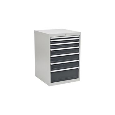Schubladenschrank  H1019xB705xT736mm lichtgrau/anthrazitgrau 7 Schubl. Vollauszug