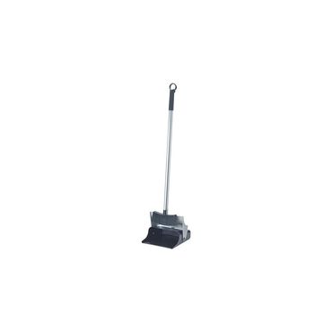 Kehrset  Alu-Stiel mit Klappschaufel und Besen schwarz/silber