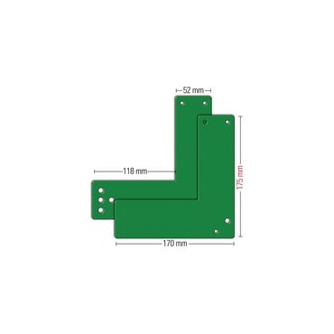 Gfs Montageplatte 901 - / 991 470 Montage an Glastüren EH-Türwächter DIN links / rechts L175xB170mm